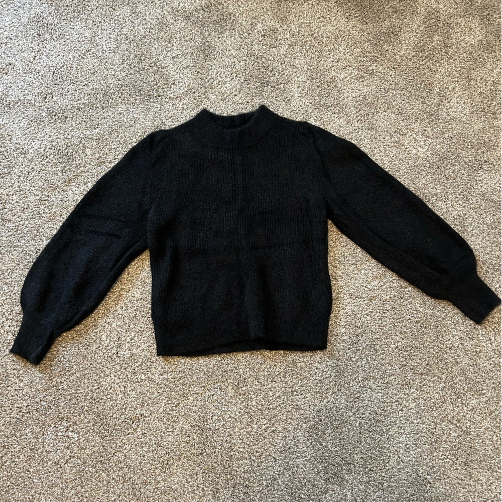 Madewell Mock-neck Black Sweater - Size S